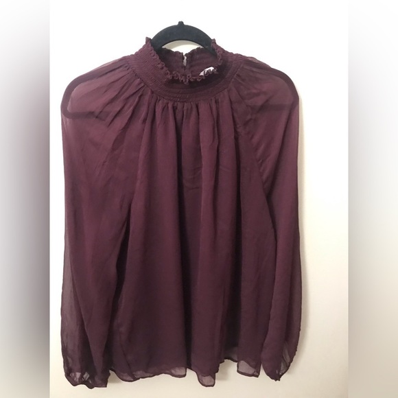 JOIE Womens Limited Edition Lined Long Sleeve Smocked Neckline Blouse Size XL - Picture 3 of 16